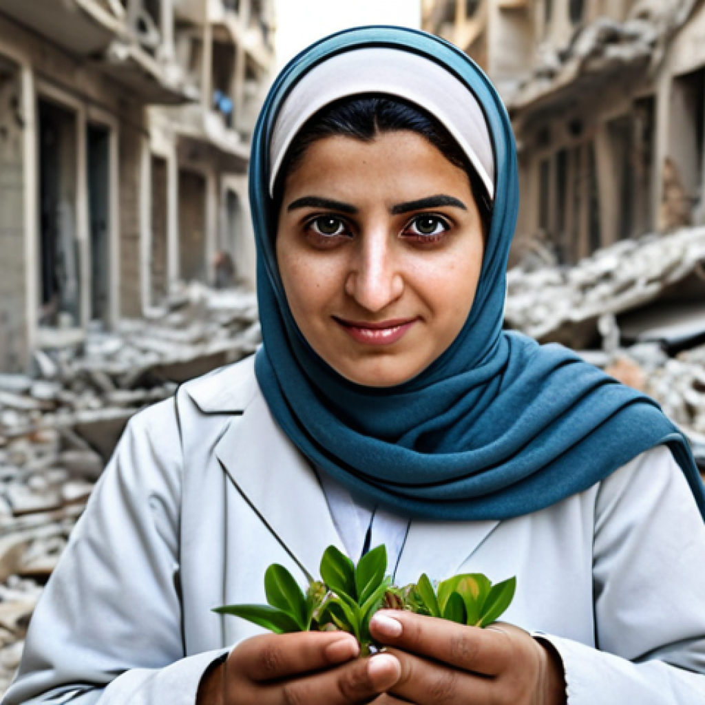 시리아 정치 구조와 정부 - Syrian Woman Hopeful Eyes**

"A Syrian woman with determined, hopeful eyes, wearing a modest headsca...