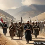 Home 21 시리아 내 독립운동과 그 여파 - A detailed historical scene depicting the 1925 Druze revolt against French colonial forces in Syria,...